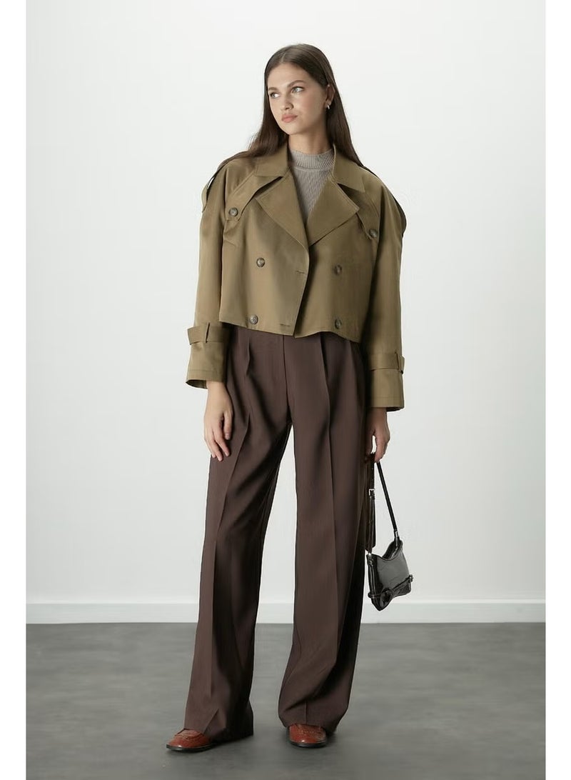 Manuka Dona Pleated Palazzo Trousers Bitter Brown - Image 2